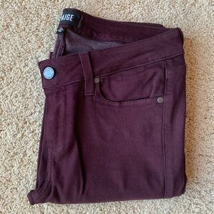 Paige Dark Maroon Verdugo Angle Jeans